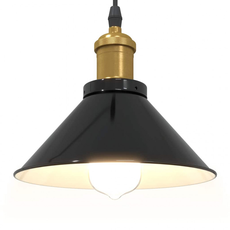 Lampa wisząca z regulacją wysokości E27 połysk czarny metal
