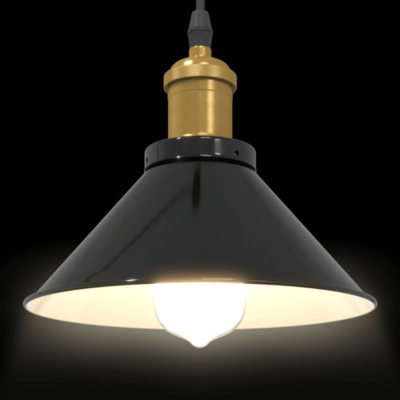 Lampa wisząca z regulacją wysokości E27 połysk czarny metal