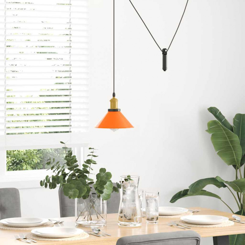 Lampa wisząca z regulacją wysokości E27 Pomarańczowy połysk
