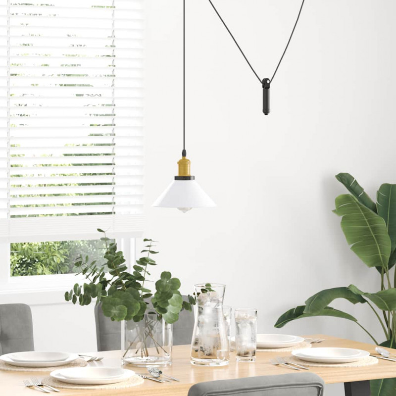 Lampa wisząca z regulacją wysokości E27 połysk biały