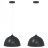 Lampy wiszące 2 szt. Regulowana wysokość E27 Czarny Metal