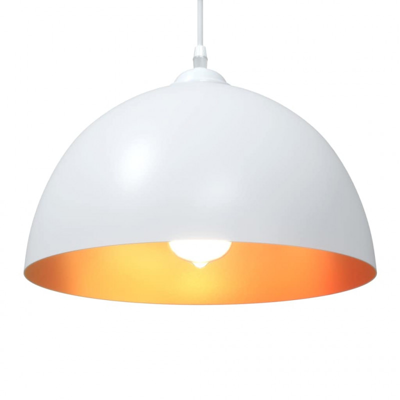 Lampy wiszące 2 szt. Regulowana wysokość E27 Biały Ø30 cm Metal