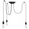 Lampa wisząca z 3 uchwytami na żarówki E27 Czarny metal