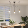 Lampa wisząca z 3 uchwytami na żarówki E27 Czarny metal