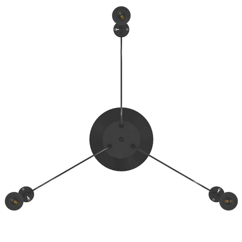 Lampa wisząca z 3 uchwytami na żarówki E27 Czarny metal