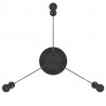 Lampa wisząca z 3 uchwytami na żarówki E27 Czarny metal