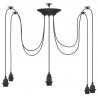 Lampa wisząca z 6 uchwytami na żarówki E27 Czarny metal
