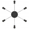 Lampa wisząca z 6 uchwytami na żarówki E27 Czarny metal