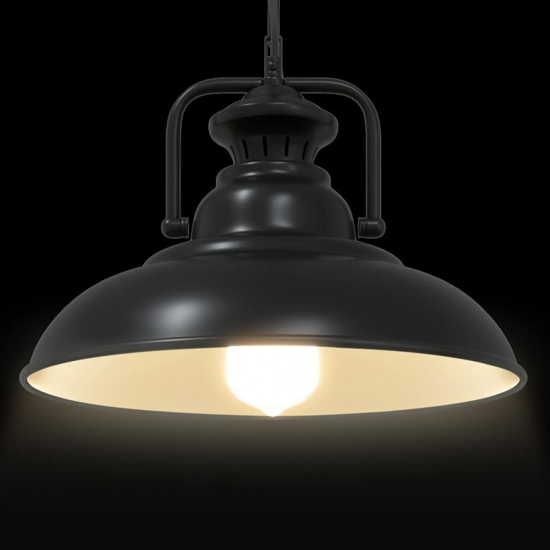 Lampa wisząca E27 Czarna Ø 31 cm Żelazo