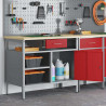 Stół warsztatowy z szufladą Czerwony i Szary 100 x 55 x 85 cm