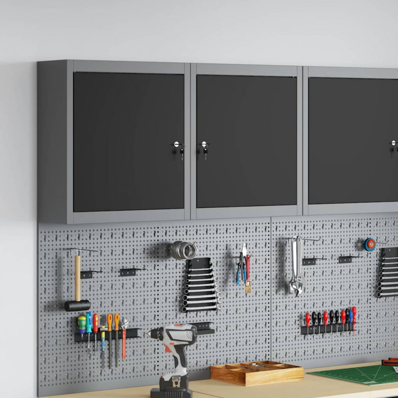 Szafka na narzędzia z półką Czarny i szary 50 x 20 x 55 cm