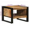 Stolik kawowy 50x50x38 cm lite drewno surowe mango