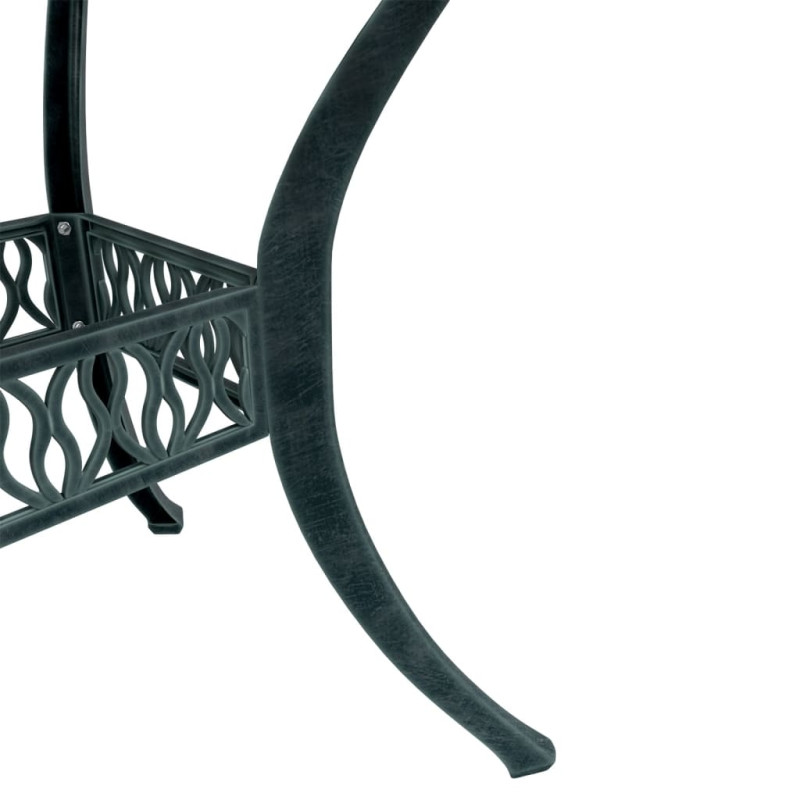 3-częściowy zestaw mebli bistro, zielony, odlewane aluminium