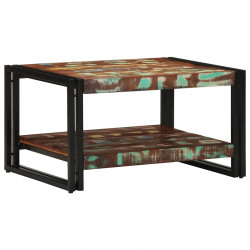 Stolik kawowy wielokolorowy 70x50x38 cm lite drewno odzyskane