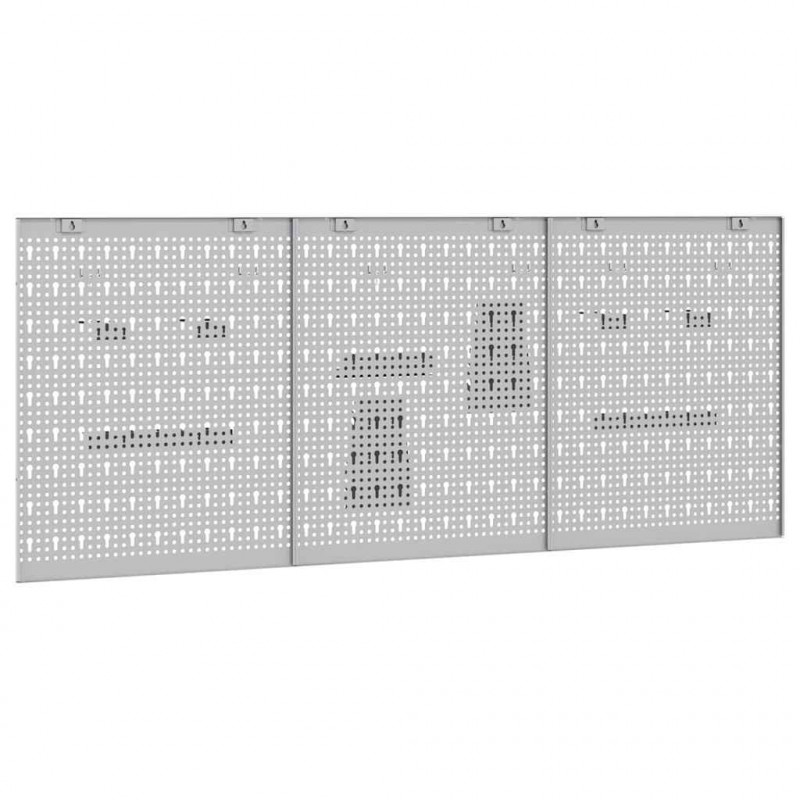 Panel Narzędziowy 3 pcs Szary 150 x 1 x 60 cm