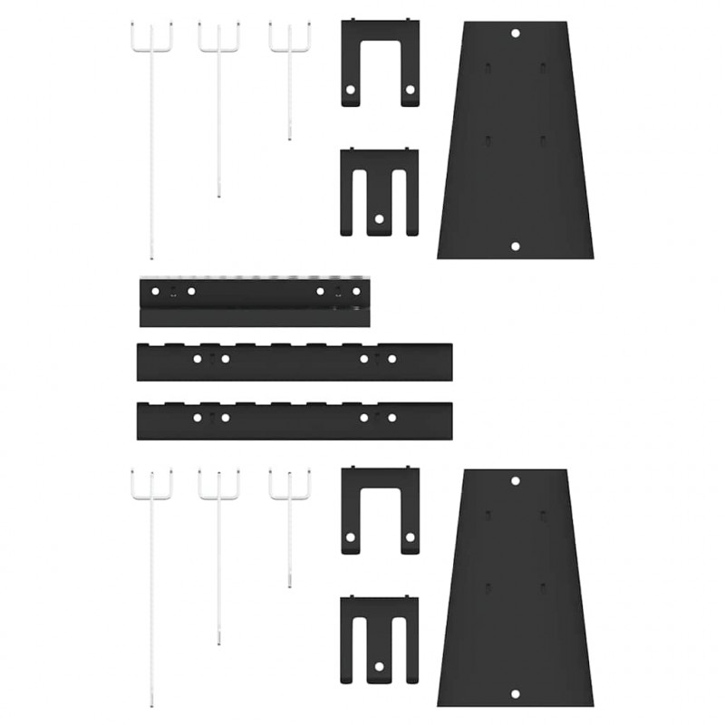 Panel Narzędziowy 3 pcs Szary 150 x 1 x 60 cm