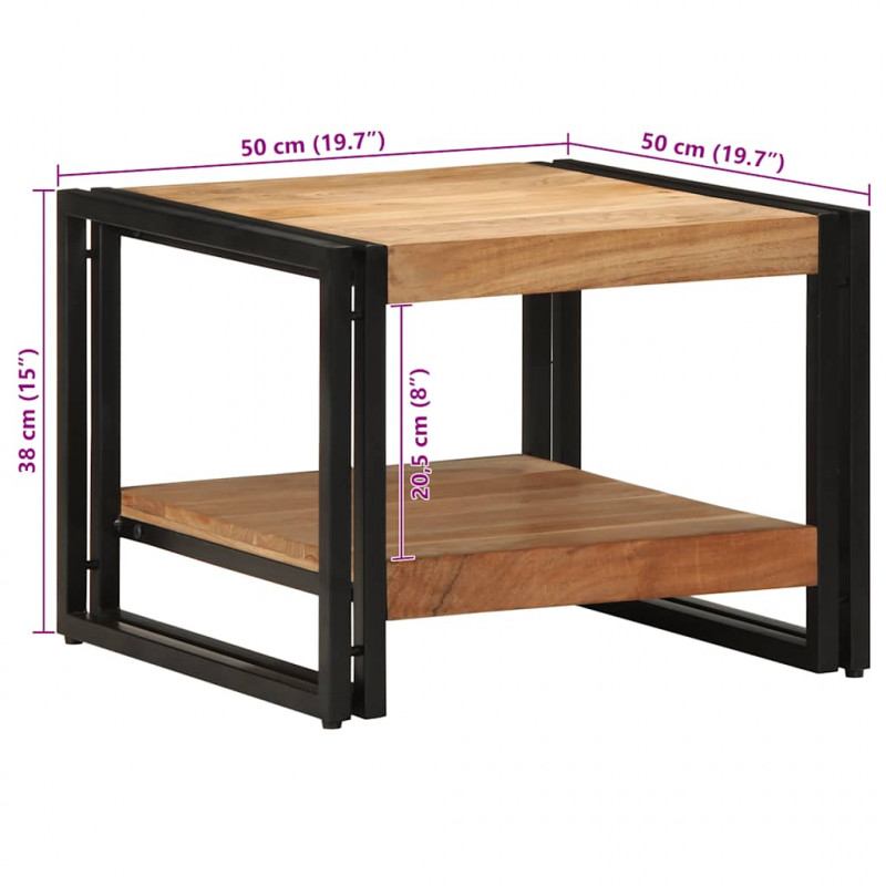 Stolik kawowy 50x50x38 cm Drewno lite Akacja