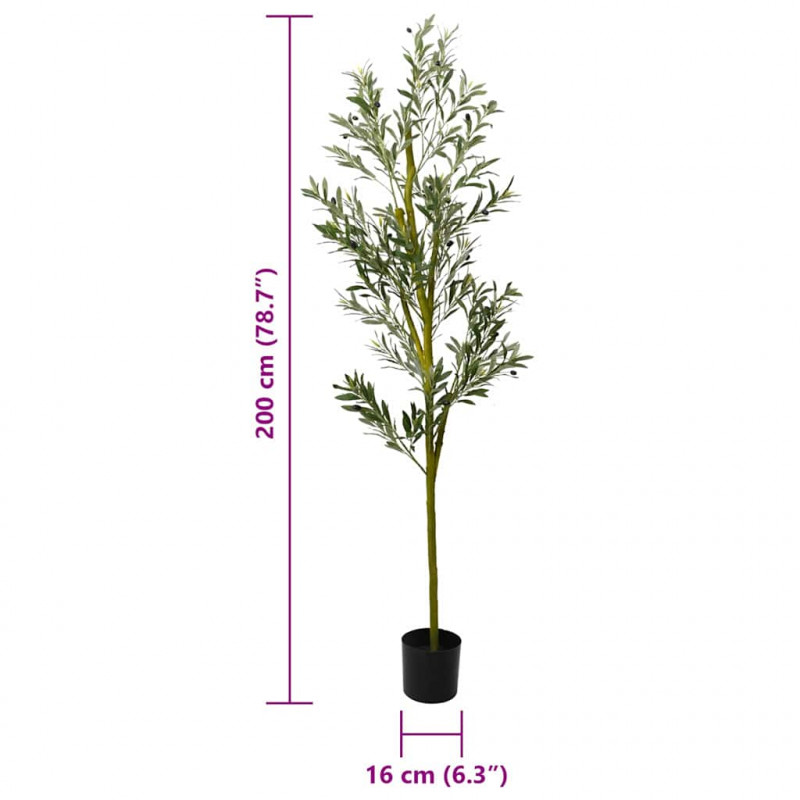 Sztuczne drzewo oliwne 800 liści 200 cm zielone