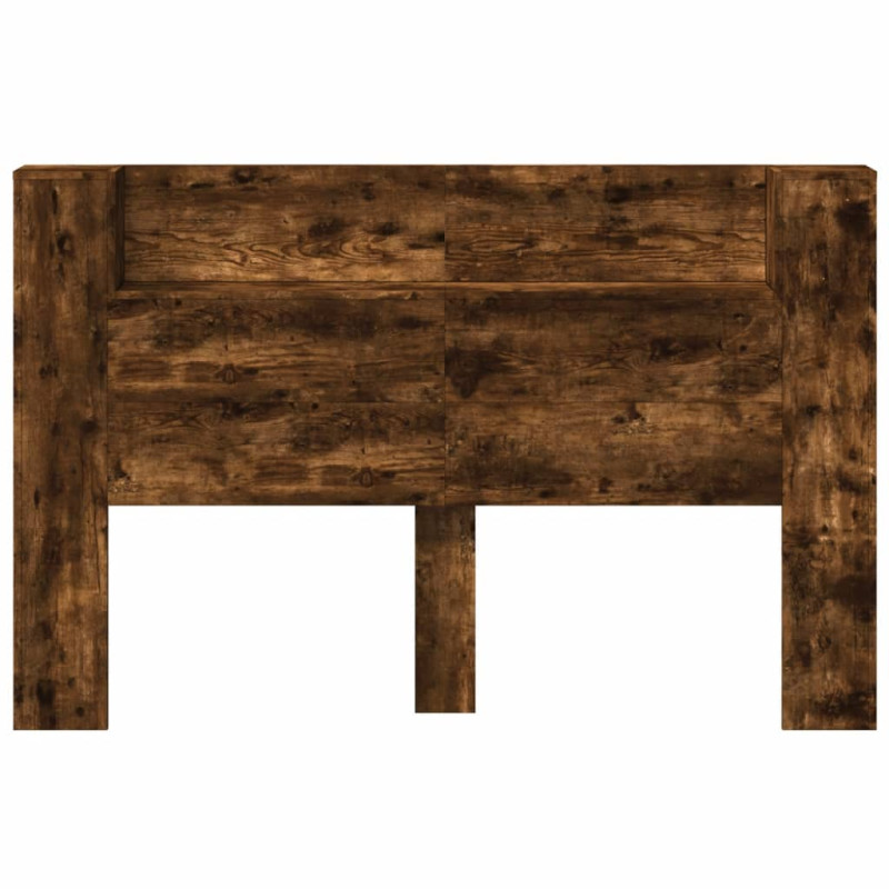Zagłówek z półką i LED, przydymiony dąb, 160x16,5x103,5 cm