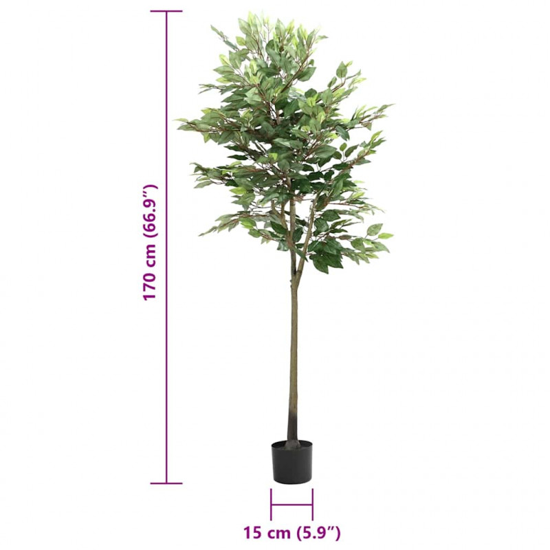 Sztuczne drzewo Ficus 756 liści 170 cm zielone