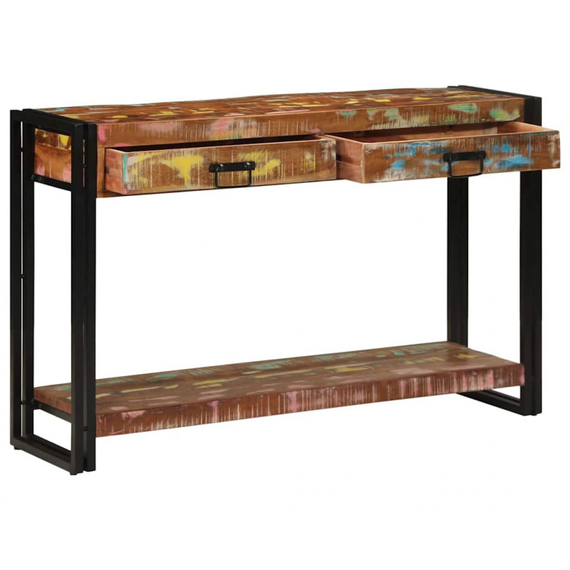 Konsola Wielokolorowe 120 x 33 x 75 cm Lite Drewno Recyklingowe