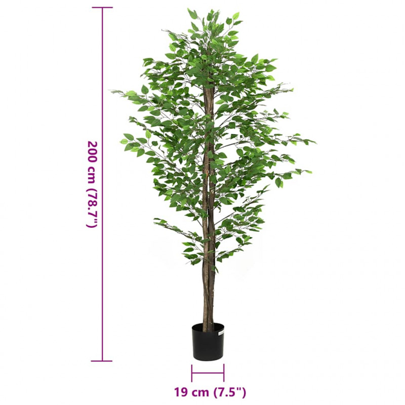 Sztuczna roślina Ficus 1260 liści 200 cm zielona