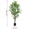 Sztuczna roślina Ficus 1260 liści 200 cm zielona