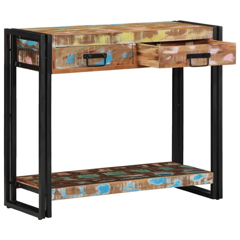 Konsola Wielokolorowe 90 x 33 x 75 cm Lite Drewno Recyklingowe