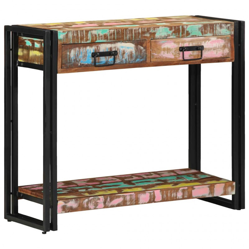 Konsola Wielokolorowe 90 x 33 x 75 cm Lite Drewno Recyklingowe