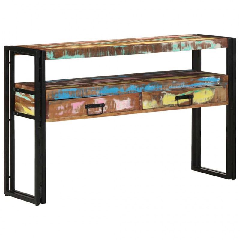 Konsola Wielokolorowe 120 x 33 x 75 cm Lite Drewno Recyklingowe