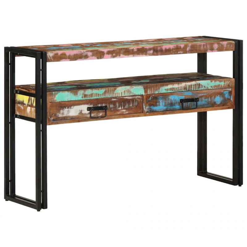 Konsola Wielokolorowe 120 x 33 x 75 cm Lite Drewno Recyklingowe