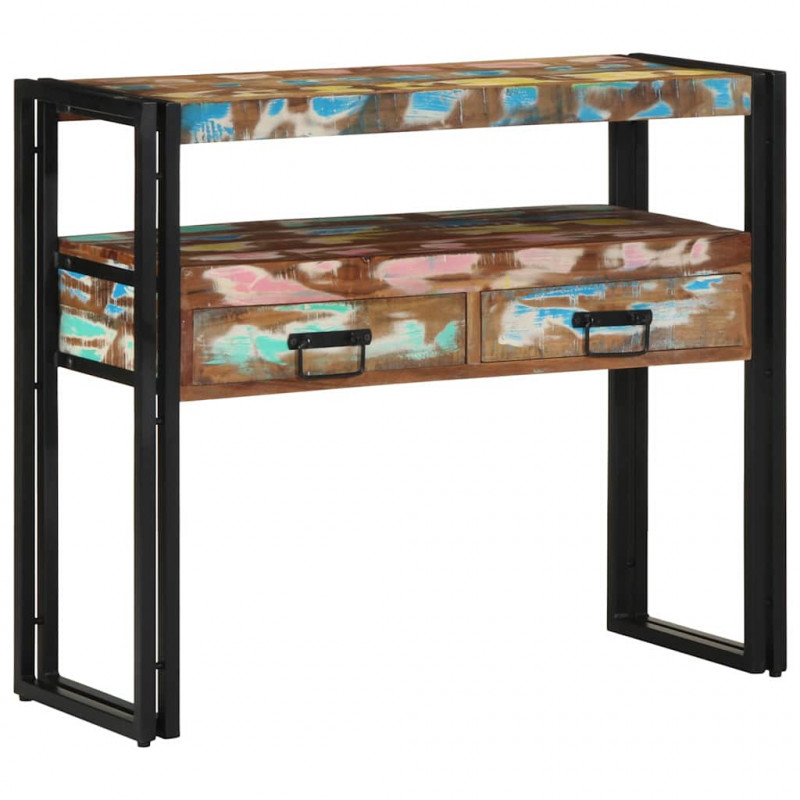 Konsola Wielokolorowe 90 x 33 x 75 cm Lite Drewno Recyklingowe