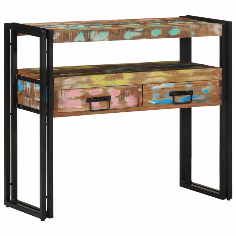 Konsola Wielokolorowe 90 x 33 x 75 cm Lite Drewno Recyklingowe