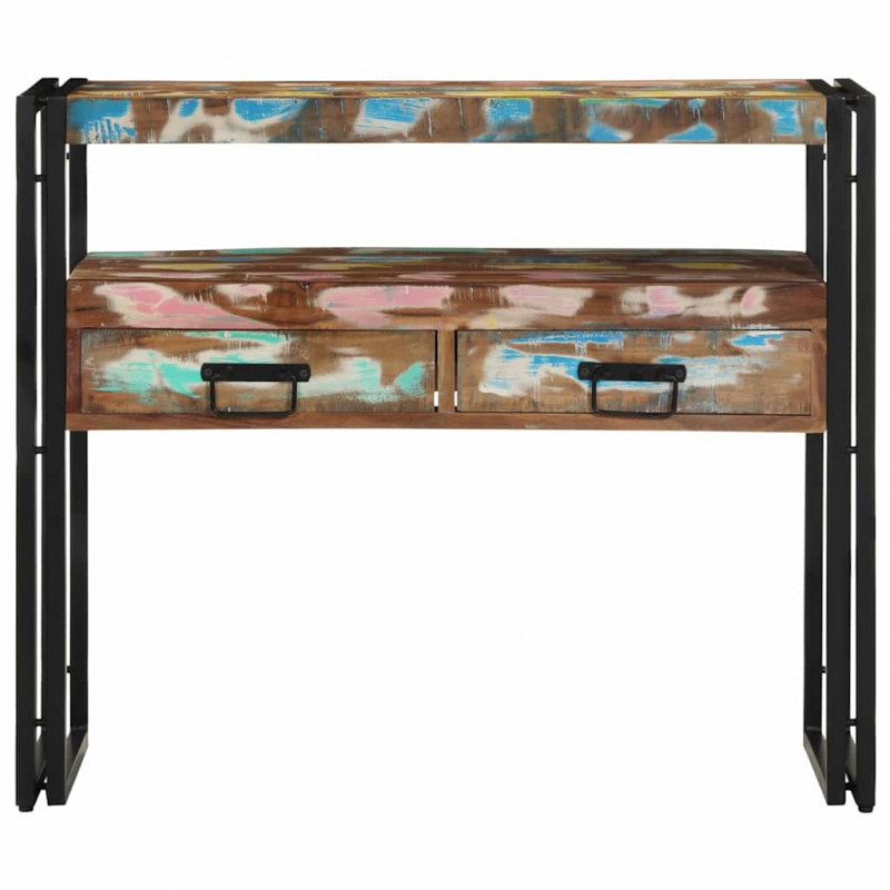 Konsola Wielokolorowe 90 x 33 x 75 cm Lite Drewno Recyklingowe