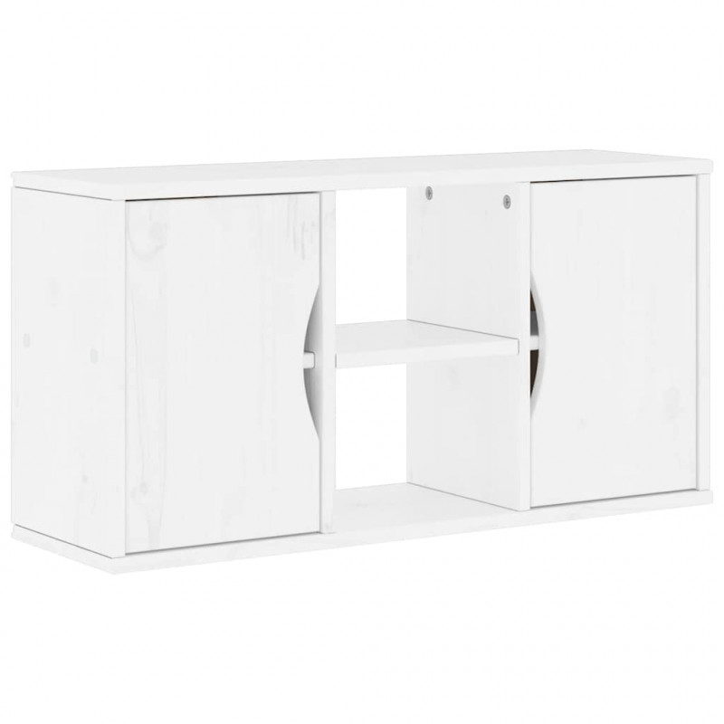 Szafka RTV „ODDA” Biała 79x24x40 cm Drewno lite Sosna