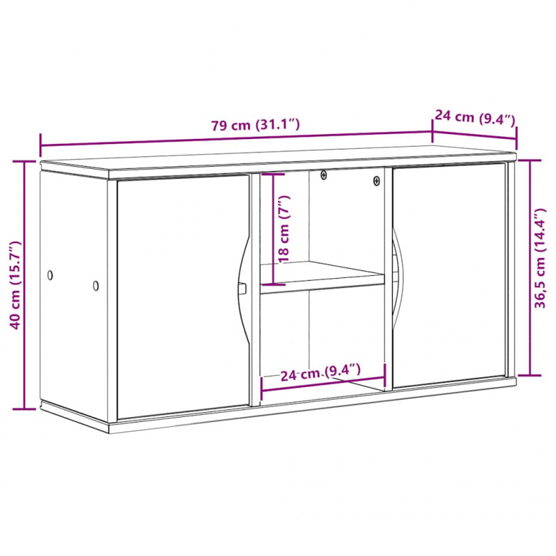 Szafka RTV „ODDA” Biała 79x24x40 cm Drewno lite Sosna