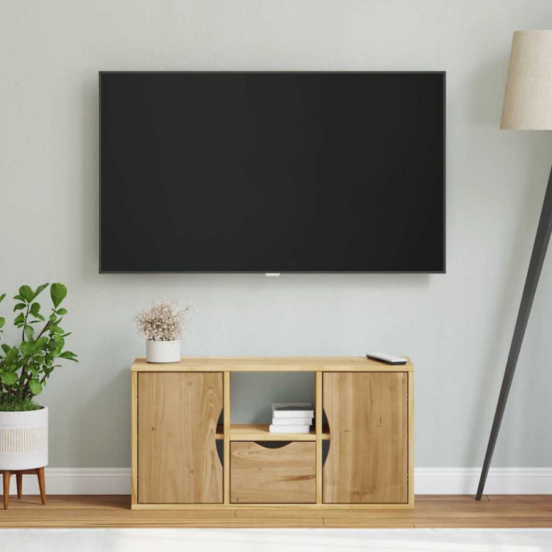 Szafka RTV z szufladą „ODDA” 79x24x40 cm Drewno lite sosnowe
