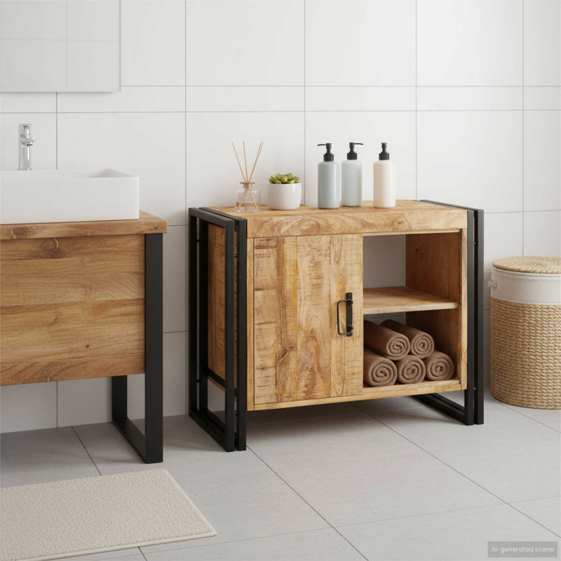 Szafka umywalkowa Brązowy 71 x 33 x 58 cm Drewno z mango