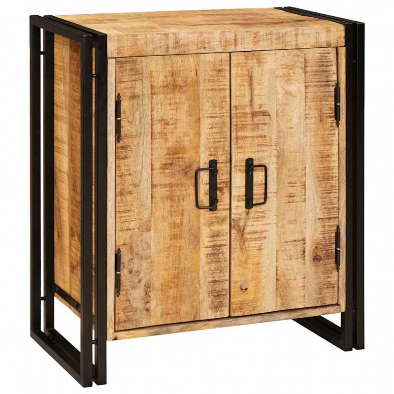 Szafka Nocna Brązowy 66 x 35 x 76 cm Surowe drewno mango