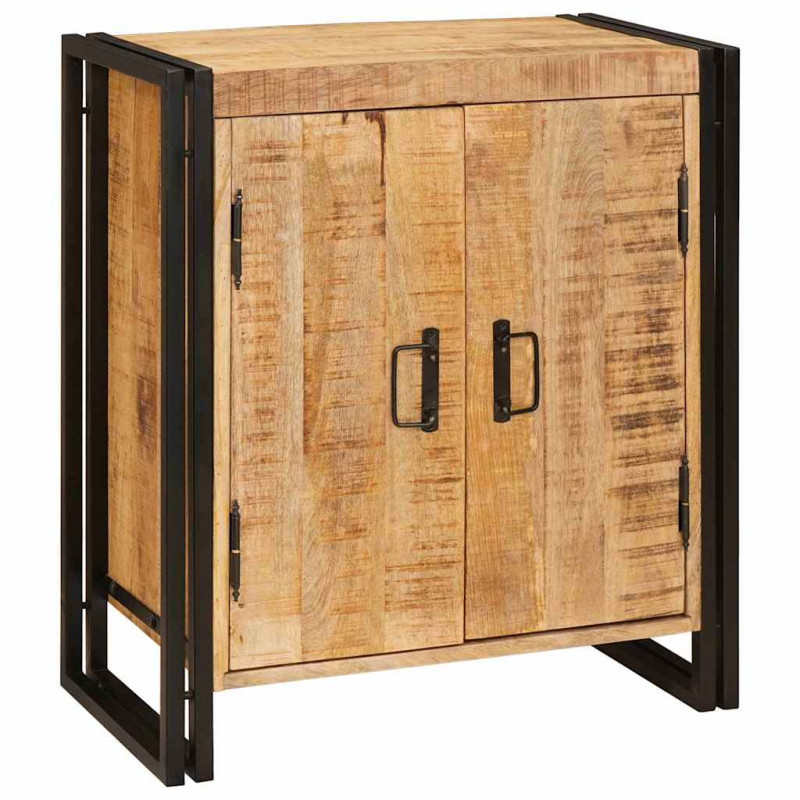 Szafka Nocna Brązowy 66 x 35 x 76 cm Surowe drewno mango