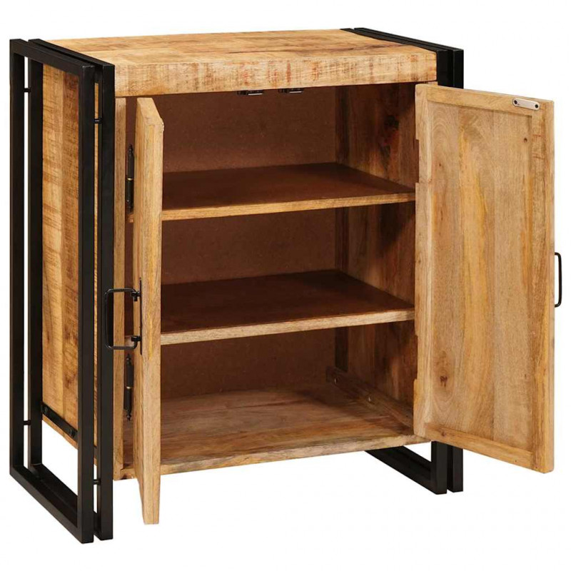 Szafka Nocna Brązowy 66 x 35 x 76 cm Surowe drewno mango