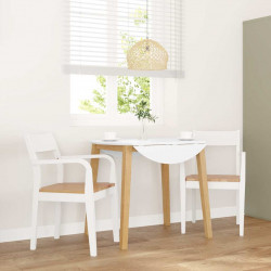 Krzesła do jadalni 2 szt. Białe lite drewno gumowe