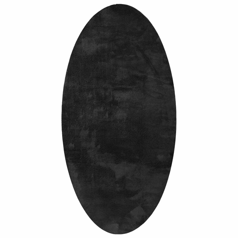 Dywany pokojowe Owalny HUARTE Czarny 80 x 150 cm 100% poliester