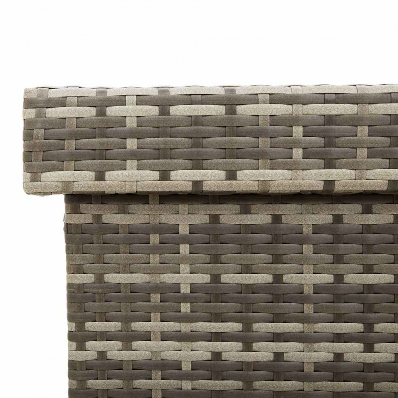 Skrzynia ogrodowa z kółkami, szara, 110x55x73 cm, polirattan