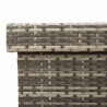 Skrzynia ogrodowa z kółkami, szara, 110x55x73 cm, polirattan