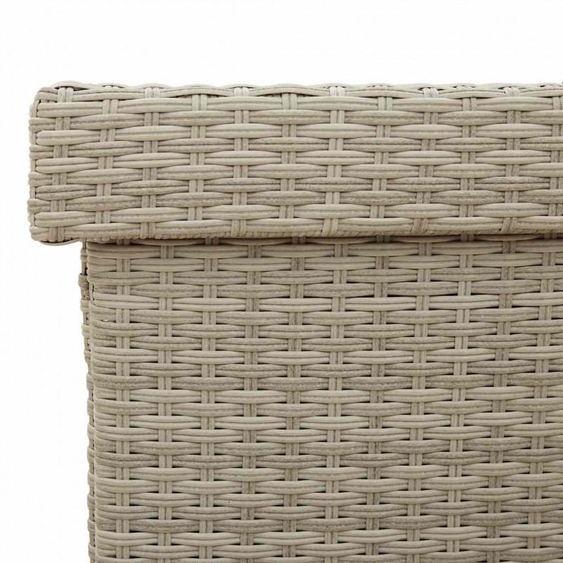 Skrzynia ogrodowa z kółkami, szara, 110x55x73 cm, polirattan