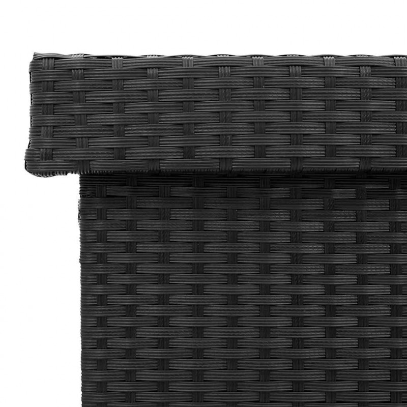 Skrzynia ogrodowa z kółkami, czarna, 160x55x75 cm, polirattan