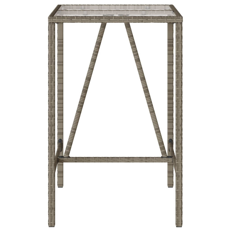 Ogrodowy stolik barowy, szary, 70x70x110 cm, polirattan