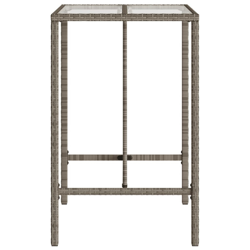 Ogrodowy stolik barowy, szary, 70x70x110 cm, polirattan