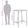 Ogrodowy stolik barowy, szary, 70x70x110 cm, polirattan